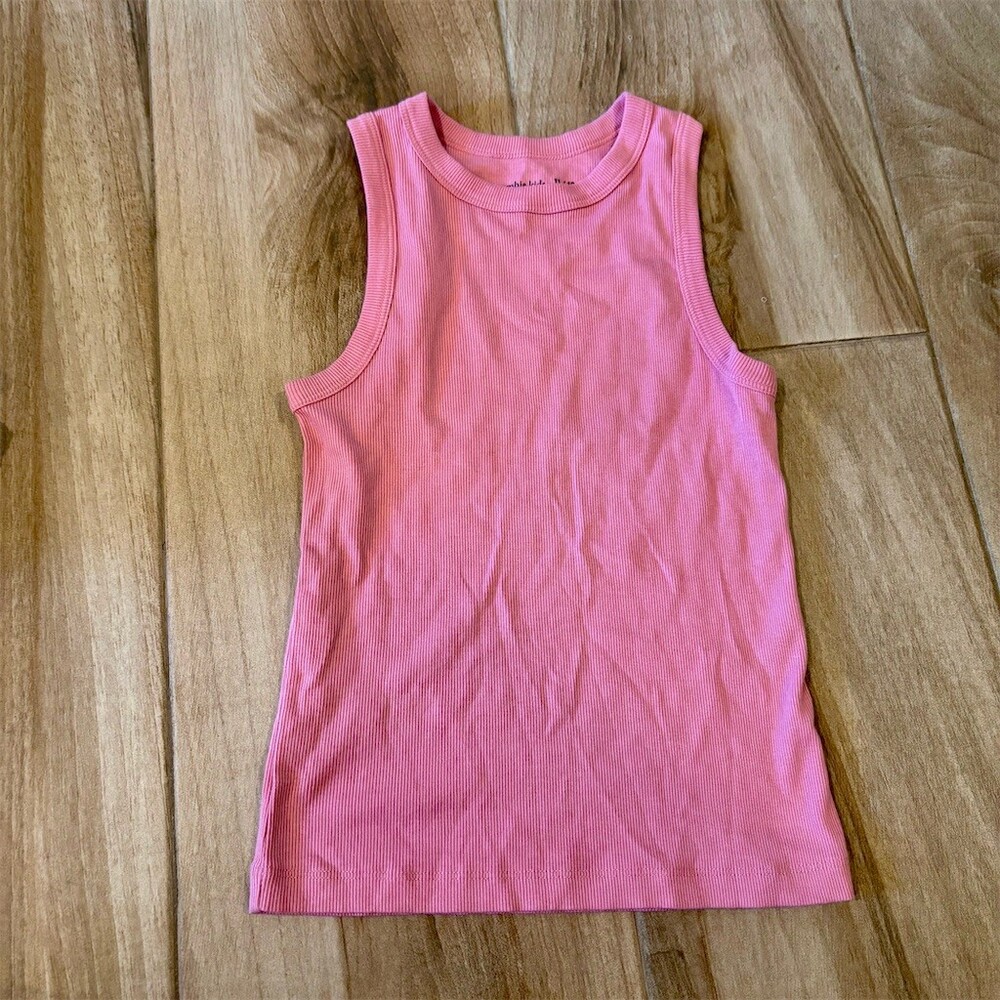 Abercrombie Kids Tank Top Girls 11/12 Pink Ribbed Sleeveless Crew Neck